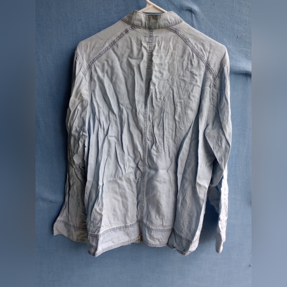 Ava Viv Women's Size X Light Wash Zip Up Denim Top - Picture 5 of 5